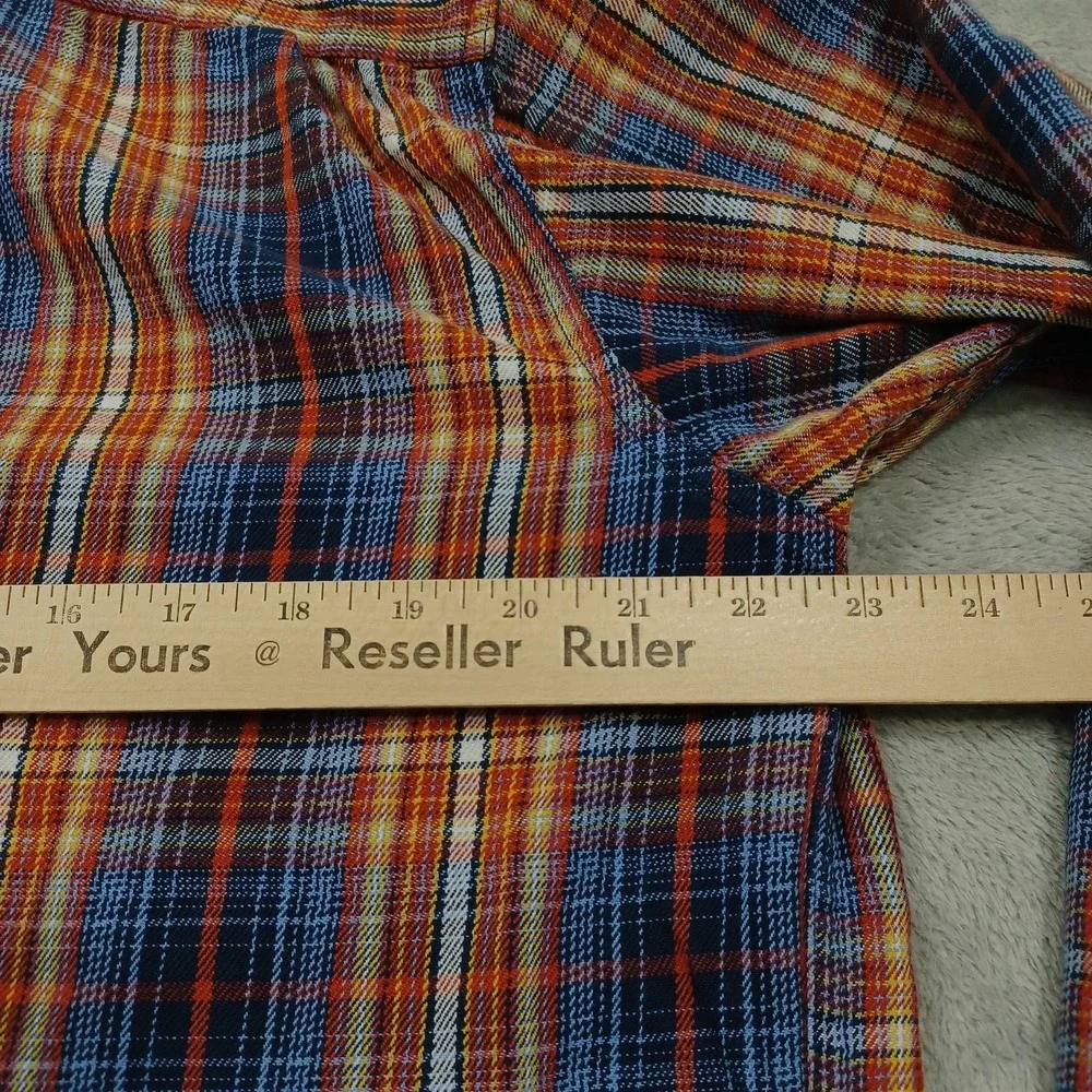 North Face Shirt Mens Large Blue Plaid Flannel Outdoor Casual Button Up